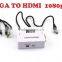 Hot Sell Mini VGA TO HDMI Converter , Vga2hdmi Converter Dengan With Audio 1080P 3D
