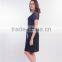 100% viscose black V-neck long womens fashion lace dress designs