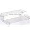 Set of 2 Acrylic Risers With Ripple Effect, 2 Different Heights - Clear