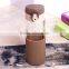 Durable High borosilicate Glass Water Bottle with Soft Colorful Silicone Sleeve and bounce lid