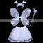 HOT Kids Festival Single Layer Rose Tie Butterfly Fairy Wings Magic Wand Headband Costume Set/Birthday Party Performance Supply