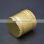 Golden aluminium caps for wine glass bottles