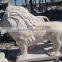 Marble Standing Lion Statue For Garden / Outdoor Use