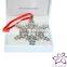 14K White Gold Plated Metal Xmas Star shape Snowflake ornament with crystals from Swarovski