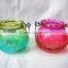 colored glass hanging lantern stand