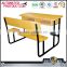 School sets wooden desks /study table bench cheap used double attached adult student desk