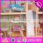 New design luxurious and attractive 34 furniture pieces girls wooden doll house toys W06A217