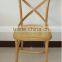 Cross-Back Light Brown Oak Banquet Party Chair