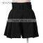 Guangzhou Maxnegio Wholesale 2016 New Style Fashion Loose Casual Women Shorts Black/ White with Belt