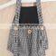 Soft Cotton Unisex Romper Newborn Grey Gingham Pattern Infant Baby Romper