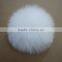 Myfur Genuine Pure White Soft Fox Fur Bobble Bag Charm Animal Fur Aceessory