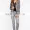 Fashion Notch Collars Zip-up Motocycle Jacket Winter Woman Jacket