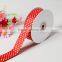 Grosgrain Dot Ribbon 7/8 Inch Red With White Dots