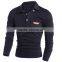 New Design Cotton and Polyester Custom Cut Sew Ong Sleeve Polo Shirts
