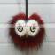 Wholesale Popular Keyring Real Raccoon Fur Owl Ball Bag Keychain