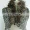 new fashion rex rabbit fur knitting vest with natural raccoon fur collar