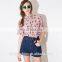 2016 Baiyimo women girls cactus print short sleeve peter pan collar loose shirt blouse single breasted
