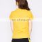 2017 Leisure Style Ladies Bright Yellow 3D Print Design Slim Fit Short Sleeve High Quality Cotton T-Shirt