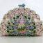 2015 Peacock clutch bag/ shining evening clutch/high quality Crystal Clutch