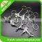 3D plane design silver customized metal keychain for childern