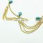 beach multilayer metal gold plated chain headband hair accessories tassel head chain jewelry