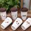 Silicone insulation ceramic mug cup for water milk and coffee as giveaway with double layer an creative design