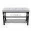 Customized Multi design storage metal shoe rack Fabric foldable storage chair saving place in doorway