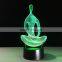 Acrylic 7 Color meditation Yoga 3D LED USB night light bedroom lamp living room lights desk Decoration Table lamp night lamp