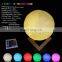 Best selling 6 inches dimmable touch control night light led 3d print moon lamp