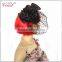 big decorative black chiffon hair flowers clip for adults