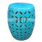 Blue glazed ceramic chinese lattice stool for retail and wholesale