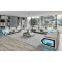 European L-shaped LED Sofa 6 Seats Set Leather Sofa