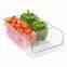 Refrigerator Organizer Bin with Removable Dividers Clear Plastic Storage Bins for Freezer, Kitchen Cabinets and Kitchen Pantry Storage