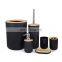 2021 Modern Design Hot selling Household Multi-color Bathroom accessories Six-Pieces Bamboo Lid Plastic Bathroom Sets