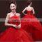 C23351B wholesale women fashion white and red ball gown wedding dress