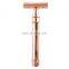 high quality metal double edge razor traditional design rose gold safety razor