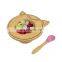 Heart Shaped Bamboo Plates Baby Toddler Suction Plate Bowl For Weaning Babies