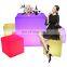 solar lighting cube /Waterproof outdoor lithium battery powered Led light up glow furniture cube bench seat led chair
