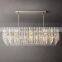 Modern led rectangular crystal chandelier ceiling luxury hanging lights for home indoor living room dining kitchen