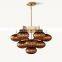 Large Modern Luxury CABRETTE Amber Glass Round Chandelier Hanging For Living Room and Dining Room Bedroom Hotel Ceiling