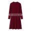 OEM Custom Ladies Autumn Dresses Elegant Knitted Cashmere A-Line Knee-Length with Natural Waist Breathable Sustainable Washable