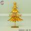 Mini gold colour metal Christmas tree craft for decorating home
