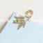 European Style Brass Etched Dragonfly Bookmark With Hook