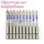 10Size/Set 1/4 Inch Hex Shank Magnetic Phillips Cross Screwdriver Bits Electric Screwdriver Head 65mm Length AR-13
