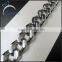 stainless steel hip hop men's latest white gold cuban chains necklace