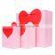 New design creative high quality pink heart shaped green gift paper bag custom color