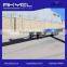2 or 3 Axles flatbed container carrier with skeleton and flatbed semi trailer