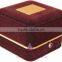 Luxury Metal Labeled Custom Velvet Ring Box