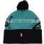 2015 new printing winter beanie hats with pom pom