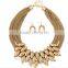 Well Made Chunky Layered Necklace Set African Wedding acrylic Beads Set metal chain Jewelry Set GJ-110